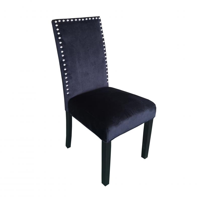 Silla de Comedor Simil Cuero con Tachas Negro x 2 Unidades - La Anónima